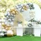 108-Piece White, Gold, and Silver Balloon Garland Arch Kit – 5, 10, 12, & 18-Inch Metallic Balloons for Birthday, Wedding, Bridal Shower, Baby Shower, and Graduation Party Decorations